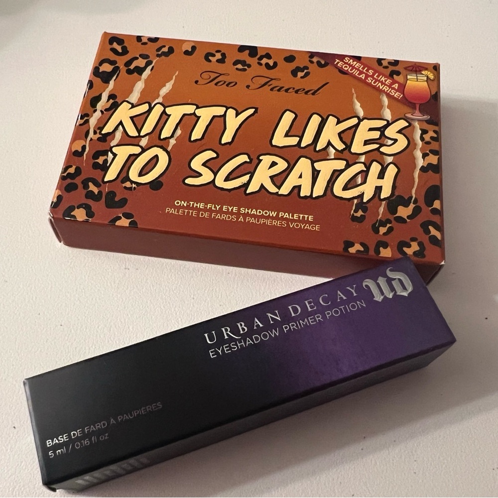 TOO FACED Kitty Likes to Scratch Eye Shadow Palette AND Urban Decay primer NEW